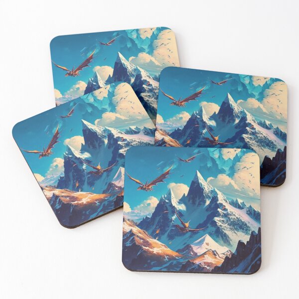 Item preview, Dragons flying over the Mountains designed and sold by Virtualiartist.