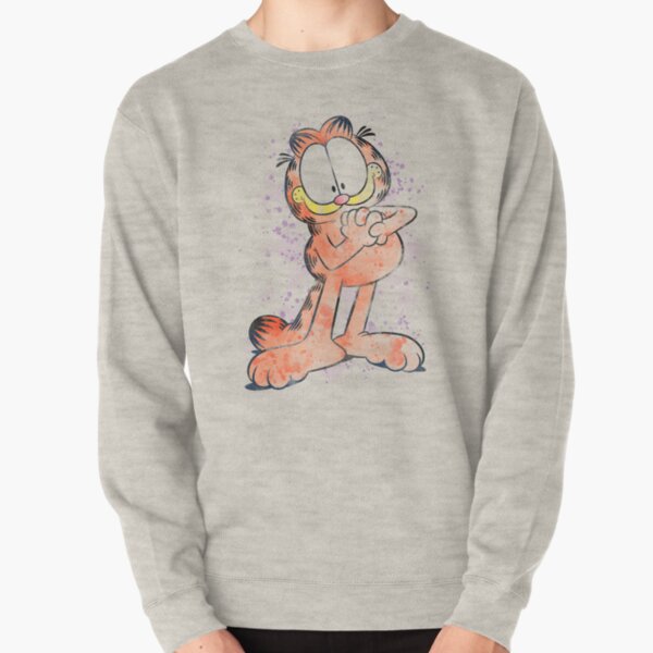 Garfield Watercolor Paint Splatter Pullover Sweatshirt