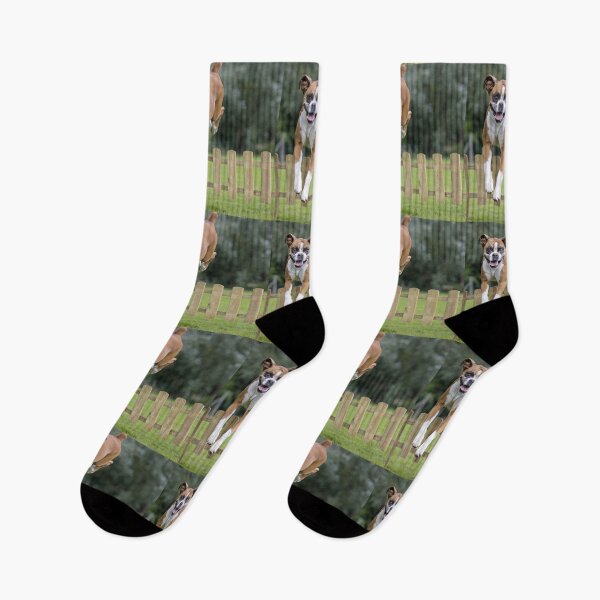 Item preview, Boxer Dog Leaping Over a Wooden Fence designed and sold by ScienceSource.