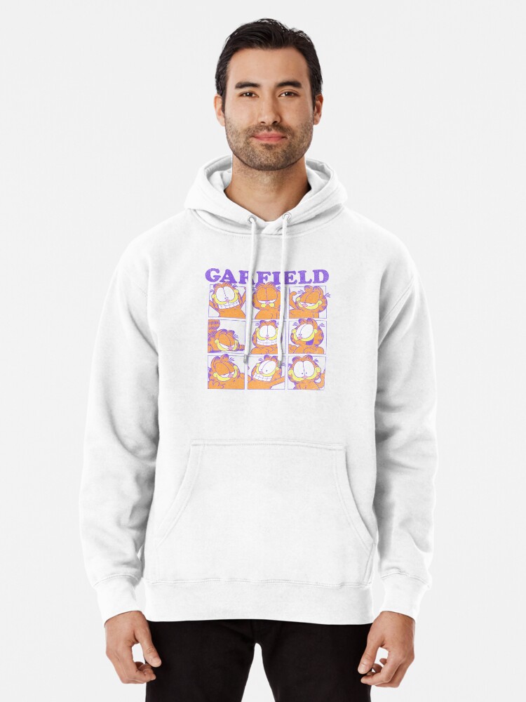 Garfield Many Faces Distressed Grid Pullover Hoodie for Sale by FifthSun Redbubble