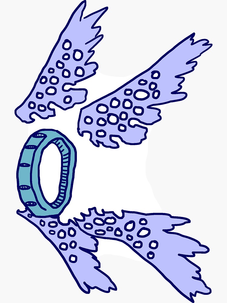 Aperçu 3 sur 3. Sticker avec l'œuvre Ange Ophanim bleu Sticker créée et vendue par KPWU.