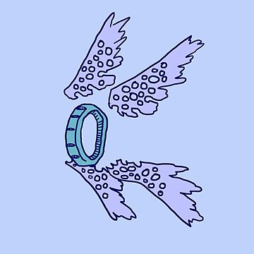 Aperçu de l'œuvre Ange Ophanim bleu Sticker de KPWU