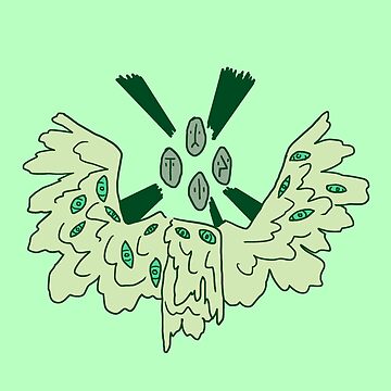 Aperçu de l'œuvre Ange chérubin vert Sticker de KPWU