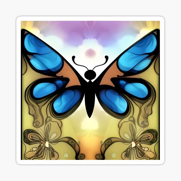 Art Nouveau Butterfly Sticker