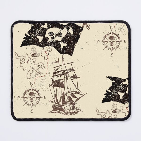 Item preview, Pirate Map - Jolly Roger - Ship - Treasure - Booty - Black Flag - Compass - Sailing designed and sold by ViTee Design.