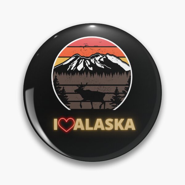 Item preview, Alaska Usa I Love Alaska Mountains Neon Retro Sunset designed and sold by FreeMind-Design.
