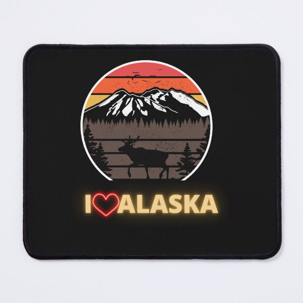 Item preview, Alaska Usa I Love Alaska Mountains Neon Retro Sunset designed and sold by FreeMind-Design.
