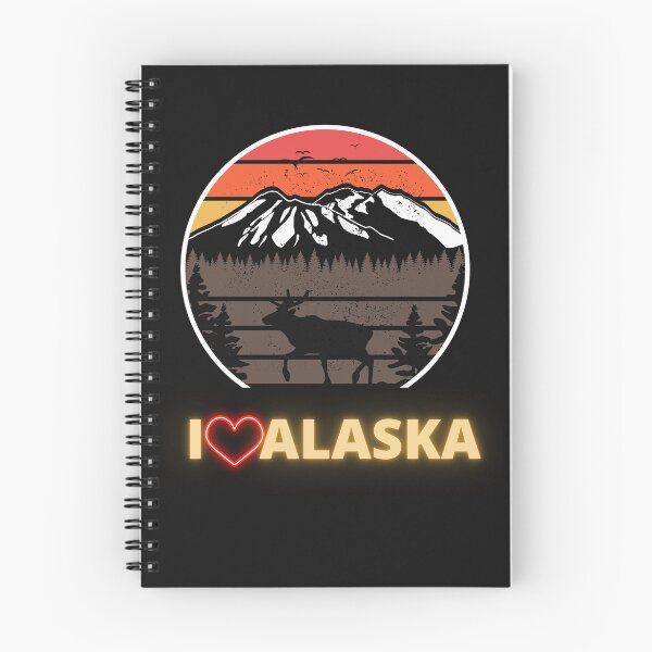 Item preview, Alaska Usa I Love Alaska Mountains Neon Retro Sunset designed and sold by FreeMind-Design.