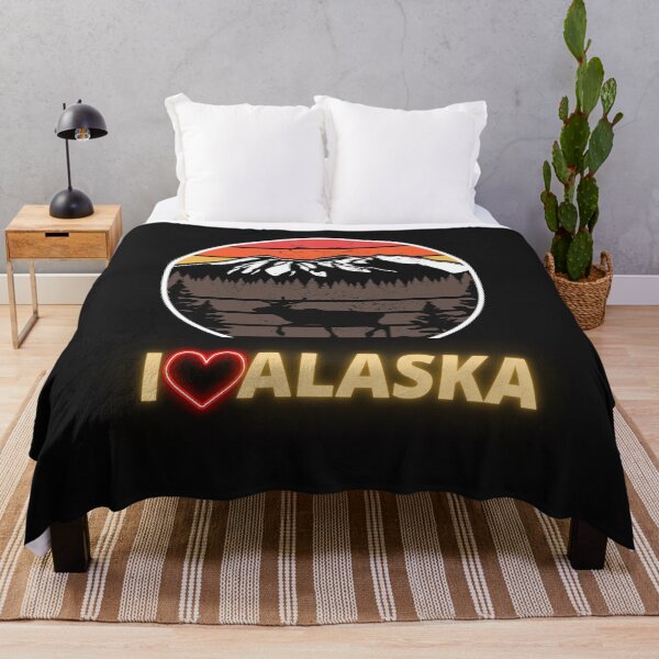 Item preview, Alaska Usa I Love Alaska Mountains Neon Retro Sunset designed and sold by FreeMind-Design.
