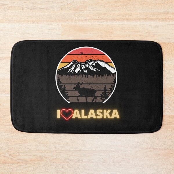Item preview, Alaska Usa I Love Alaska Mountains Neon Retro Sunset designed and sold by FreeMind-Design.