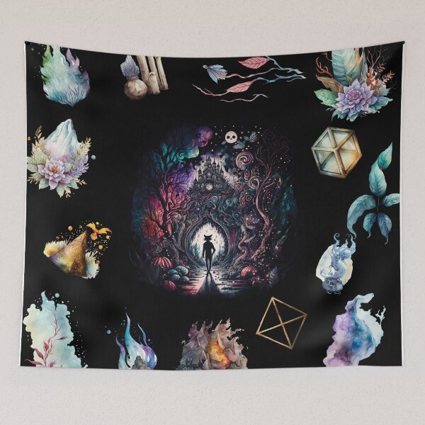 Item preview, DARK AND MYSTICAL WONDERLAND ON BLACK designed and sold by ORIGENcreate.
