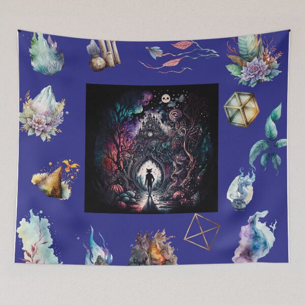 Item preview, DARK AND MYSTICAL WONDERLAND ON BLUE designed and sold by ORIGENcreate.