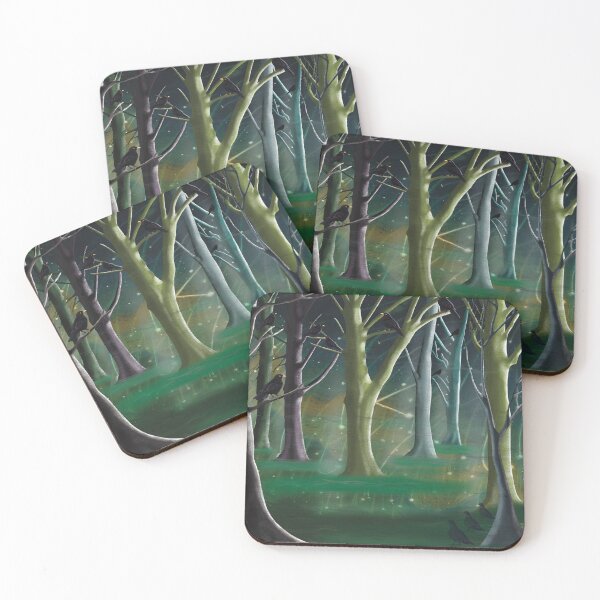 Item preview, Blackbird Forest with Pigeon Guests in Meteorite Shower  designed and sold by KateVanFloofno1.
