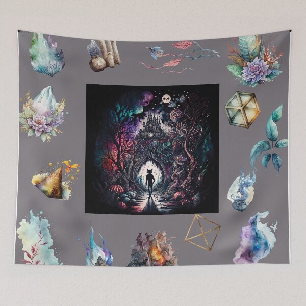 Item preview, DARK AND MYSTICAL WONDERLAND ON GRAY designed and sold by ORIGENcreate.