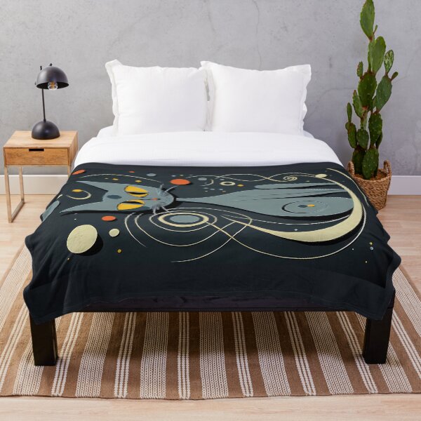 Aperçu de l'œuvre Mid Century Grey Cat Abstract Art Print Peinture Décoration murale créée et vendue par winterkitty88.