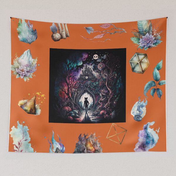 Item preview, DARK AND MYSTICAL WONDERLAND ON ORANGE designed and sold by ORIGENcreate.