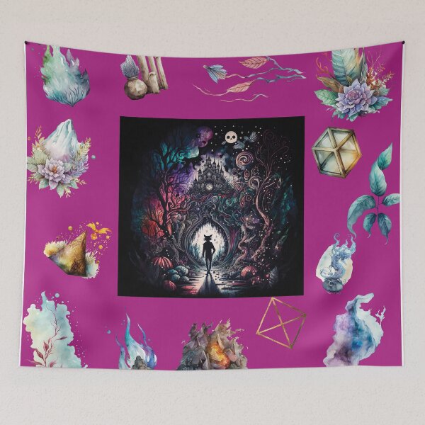 Item preview, DARK AND MYSTICAL WONDERLAND ON PINK designed and sold by ORIGENcreate.