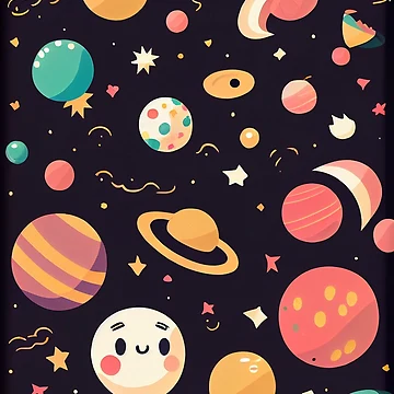 Artwork thumbnail, Cute planets Pattern by CutePatternsRB