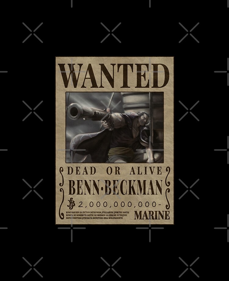 One Piece Benn Beckman Wanted Shanks vice-captain wanted poster iPad Case  & Skin for Sale by One Piece Bounty Poster