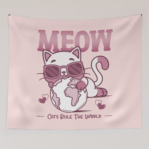 Item preview, Cats rule the world - funny cat quotes designed and sold by VichallanStudio.