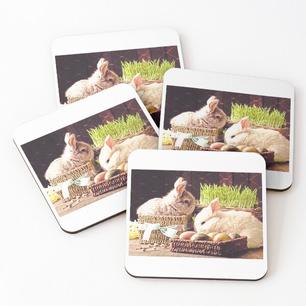 Item preview, Big fluffy bunny with gifts and spring symbolism. designed and sold by CreatTInfinity.