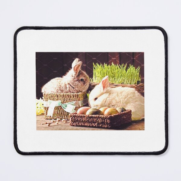 Item preview, Big fluffy bunny with gifts and spring symbolism. designed and sold by CreatTInfinity.