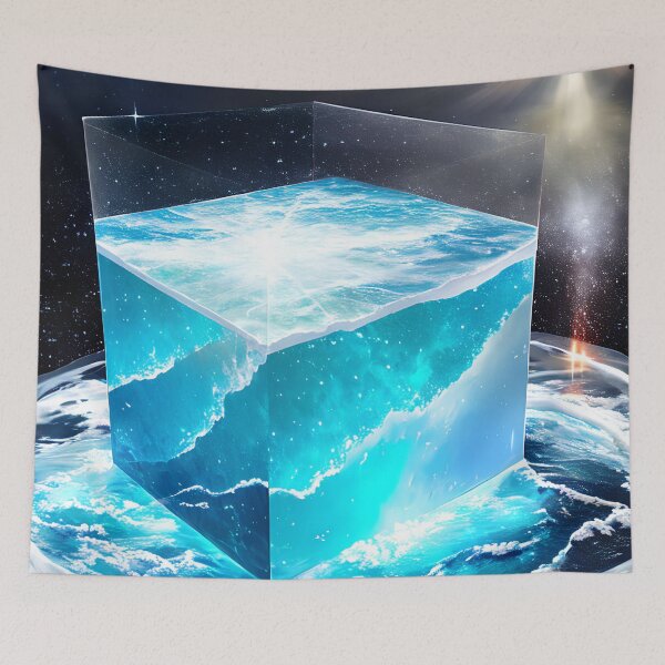Item preview, A Cosmic Icy Wonderland: A Galaxy Trapped in a Crystal Ice Cube designed and sold by D3monic.