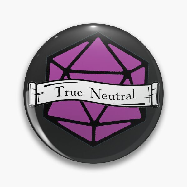 Item preview, true neutral d20 designed and sold by PaperCactusInk.