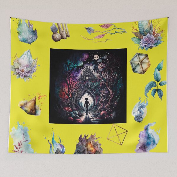 Item preview, DARK AND MYSTICAL WONDERLAND ON YELLOW designed and sold by ORIGENcreate.