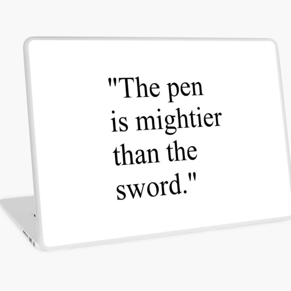 Proverb: The pen is mightier than the sword. #Proverb #pen #mightier #sword. Пословица: Перо сильнее меча Laptop Skin