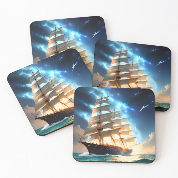 Item preview, Sailing through the Stars: A Beautiful Painting of a Ship on a Galactic Ocean designed and sold by D3monic.