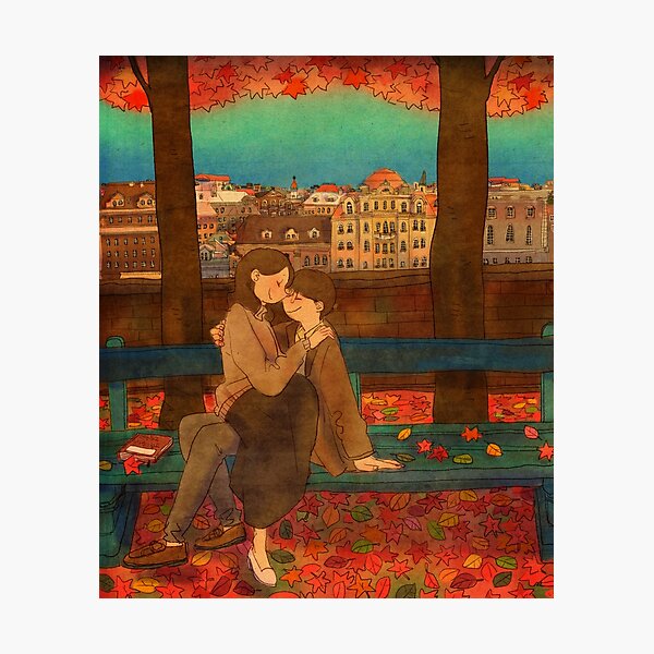 Romantic bench Photographic Print