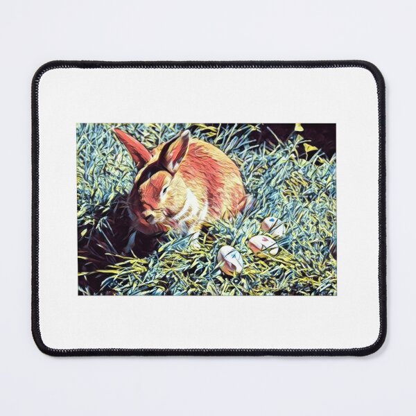 Item preview, Big fluffy bunny with gifts and spring symbolism. designed and sold by CreatTInfinity.