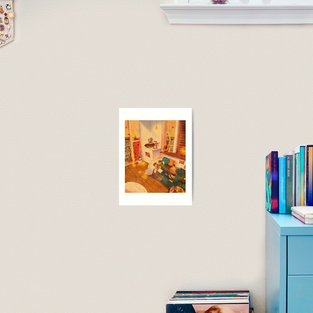 Reading books Art Print