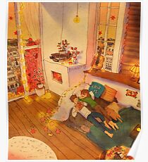 Reading books in fal Poster