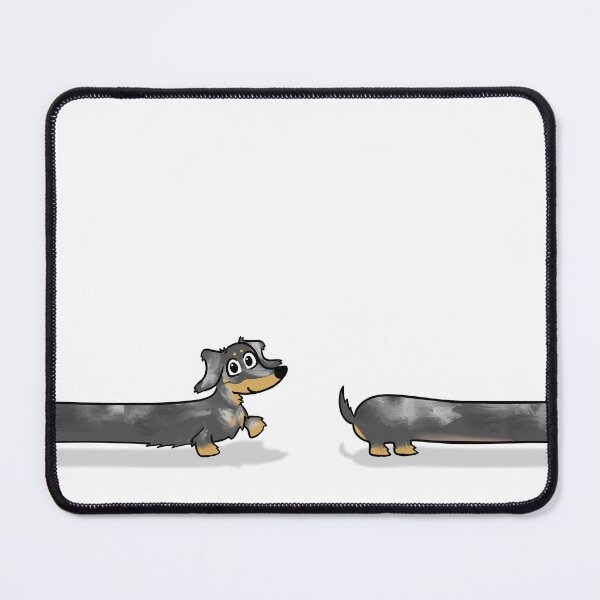 Item preview, Long Dog Black and Tan Dapple Long Hair Dachshund designed and sold by Laura Deakin Artist.