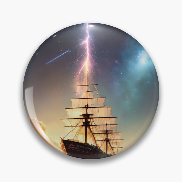 Item preview, Exploring the Depths of the Universe: A Stunning Painting of a Ship on a Galactic Ocean designed and sold by D3monic.