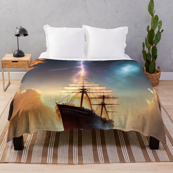 Item preview, Exploring the Depths of the Universe: A Stunning Painting of a Ship on a Galactic Ocean designed and sold by D3monic.