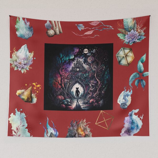 Item preview, DARK AND MYSTICAL WONDERLAND ON RED designed and sold by ORIGENcreate.