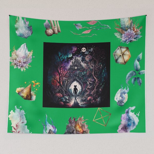 Item preview, DARK AND MYSTICAL WONDERLAND ON GREEN designed and sold by ORIGENcreate.