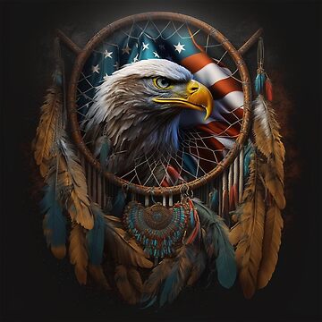 "Native American Dream Catcher Patriotic Art" Art Board Print for Sale