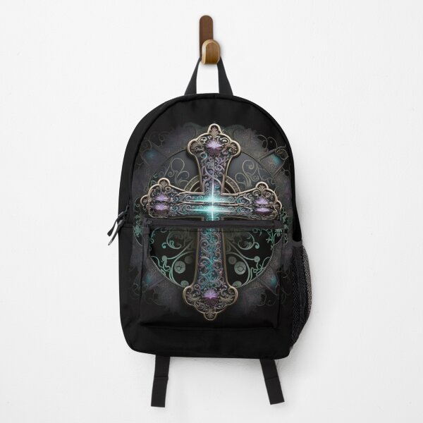 Item preview, Stunning Gothic Cross in Hues of Purple and Turquoise designed and sold by Dragonstrom.