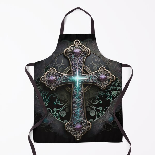 Item preview, Stunning Gothic Cross in Hues of Purple and Turquoise designed and sold by Dragonstrom.