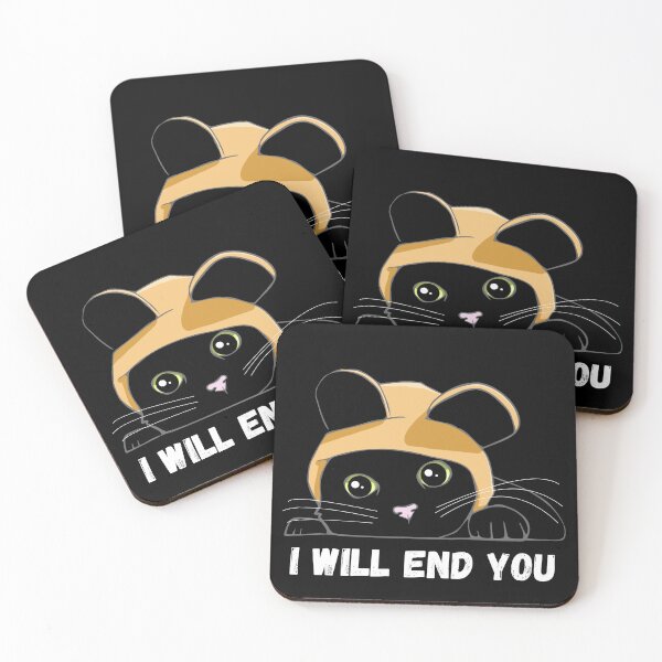 Item preview, Cute Black Cat - Violent Thoughts - White Letters designed and sold by Christine Layne.