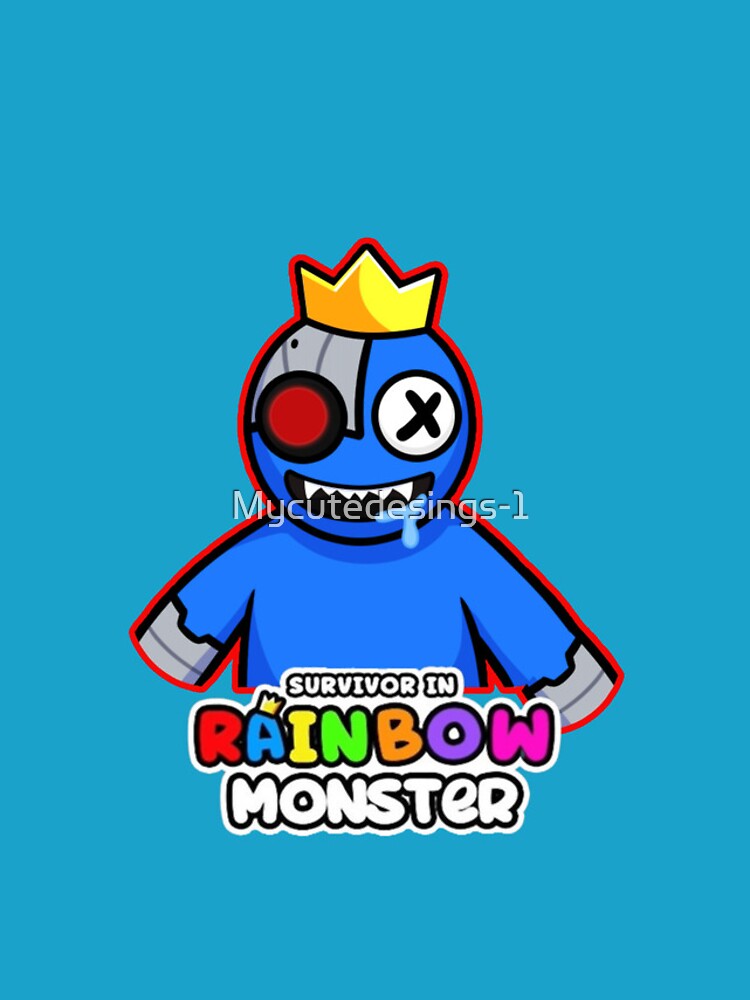 BLUE FACE Rainbow Friends. Blue Roblox Rainbow Friends Characters, roblox,  video game. Halloween Essential T-Shirt for Sale by Mycutedesings-1