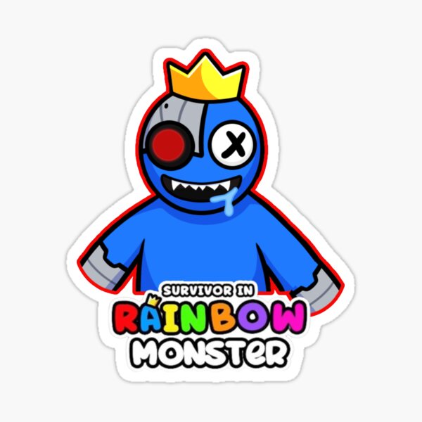 Rainbow Friends Blue Crown Drool Roblox Game Fun Adventure Decal Sticker 🌈