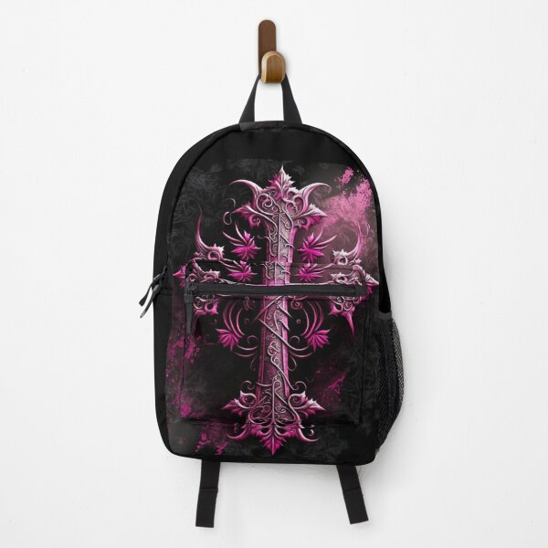 Item preview, Ornate Gothic Iron Cross in Hues of Pink and Silver designed and sold by Dragonstrom.