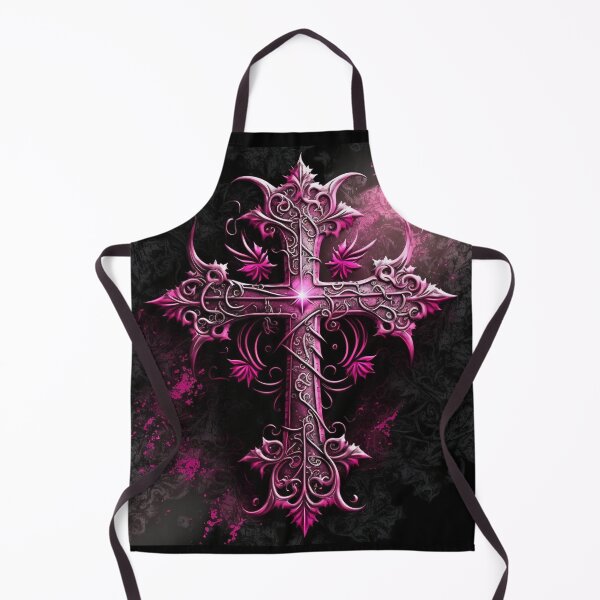 Item preview, Ornate Gothic Iron Cross in Hues of Pink and Silver designed and sold by Dragonstrom.