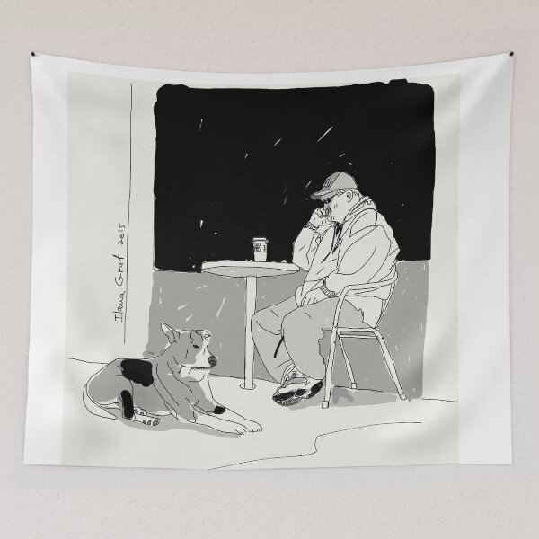 Item preview, a man with his dog designed and sold by ilanagraf.