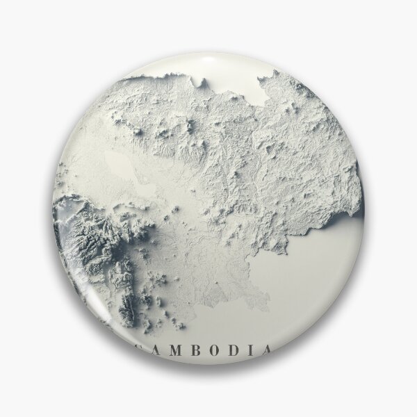 Item preview, Cambodia Shaded Relief Map 3D digitally-rendered designed and sold by ThinkAboutMaps.